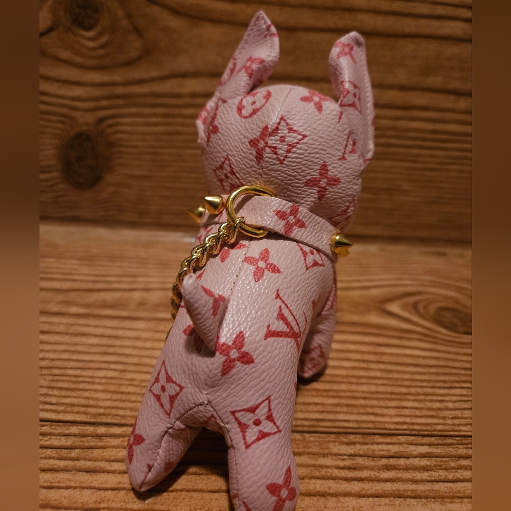 Pink Frenchie dog bag charm/keychain Designer Inspired - Picture 5 of 8